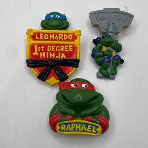 TMNT Burger King Rad Badges Leonardo Donatello Raphael - Lot of 3